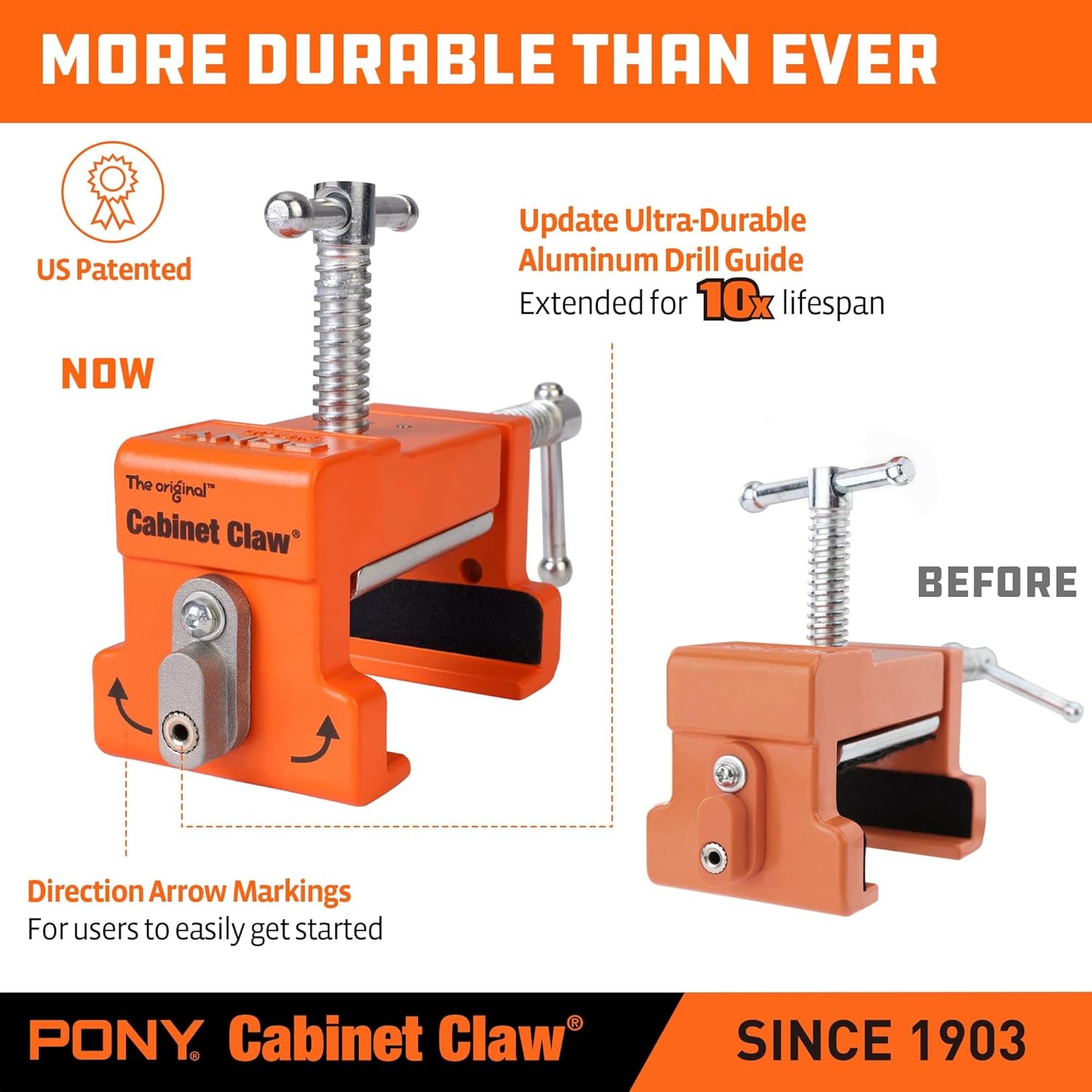 PONY 2-Pack Cabinet Clamps, 8510 Cabinet Claw 440 lbs Load Limited Face Frame