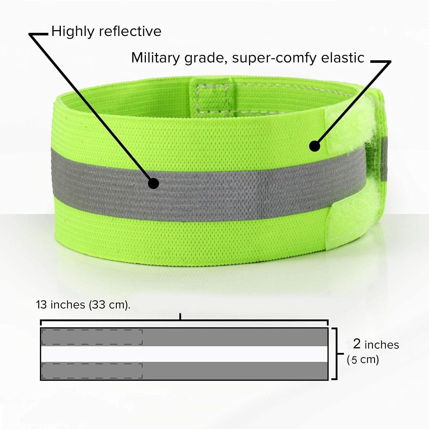 MaximalPower Reflective Band Reflector Band for Wrist Arm Ankle High Visibility