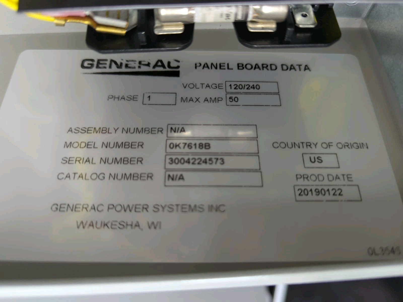 New Generac Generator 50 Amp Automatic Transfer Switch 8 Circuits