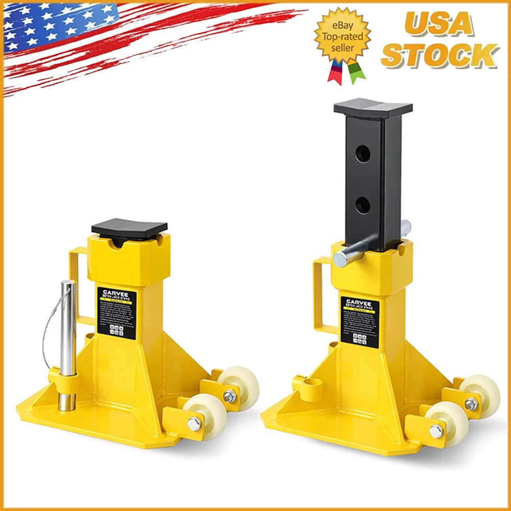 1 Pair 22 Ton Heavy Duty Car Jack Stand Pin Type Adjustable Height with Lock