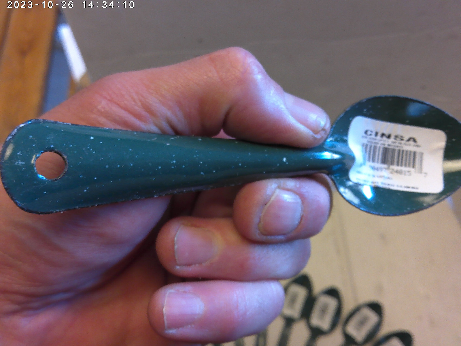 1990's Vintage Enamelware spoon (Pack of 10) Green 6" long