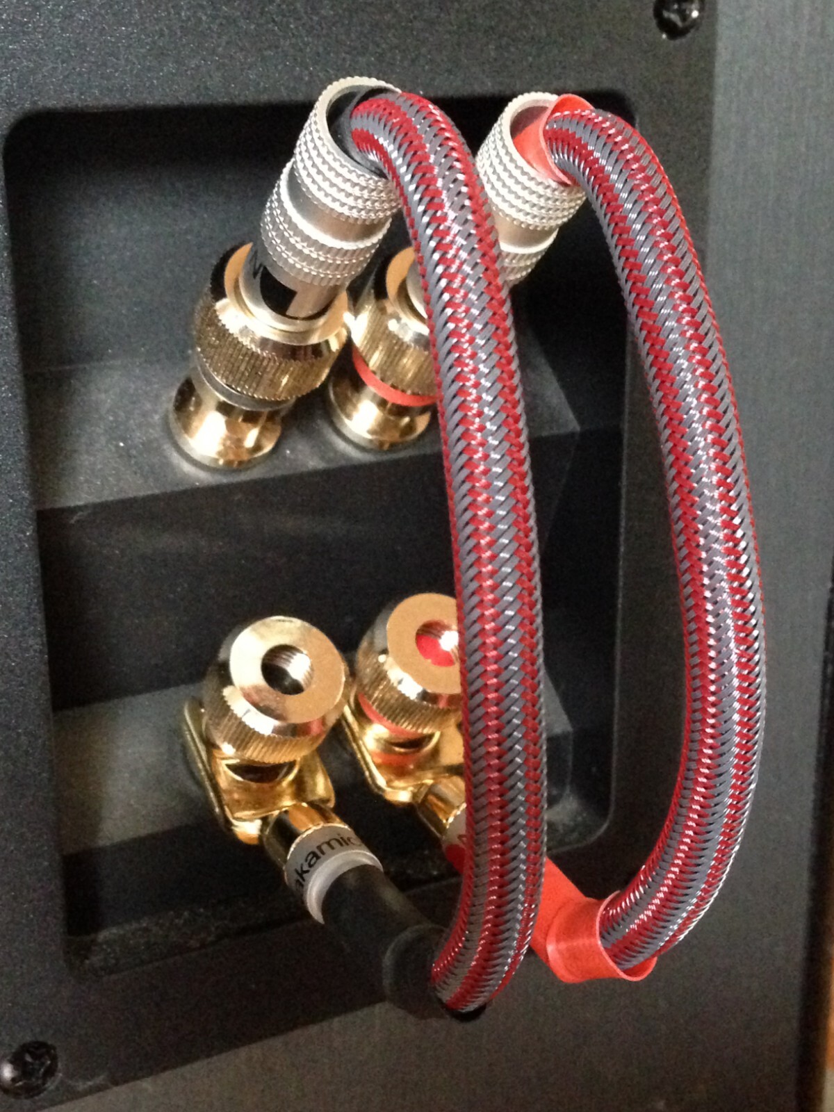 Pair Mogami Audiophile Bi Wire Speaker Jumper Cable Spade to Banana