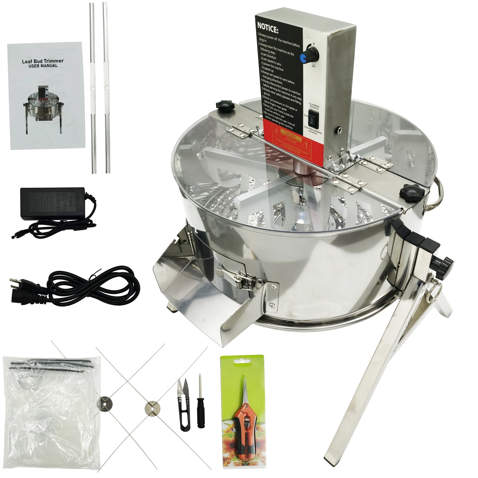 16" Pillar Type Electric/Manual Stainless Steel Dry and Wet Bud Leaf Trimmer