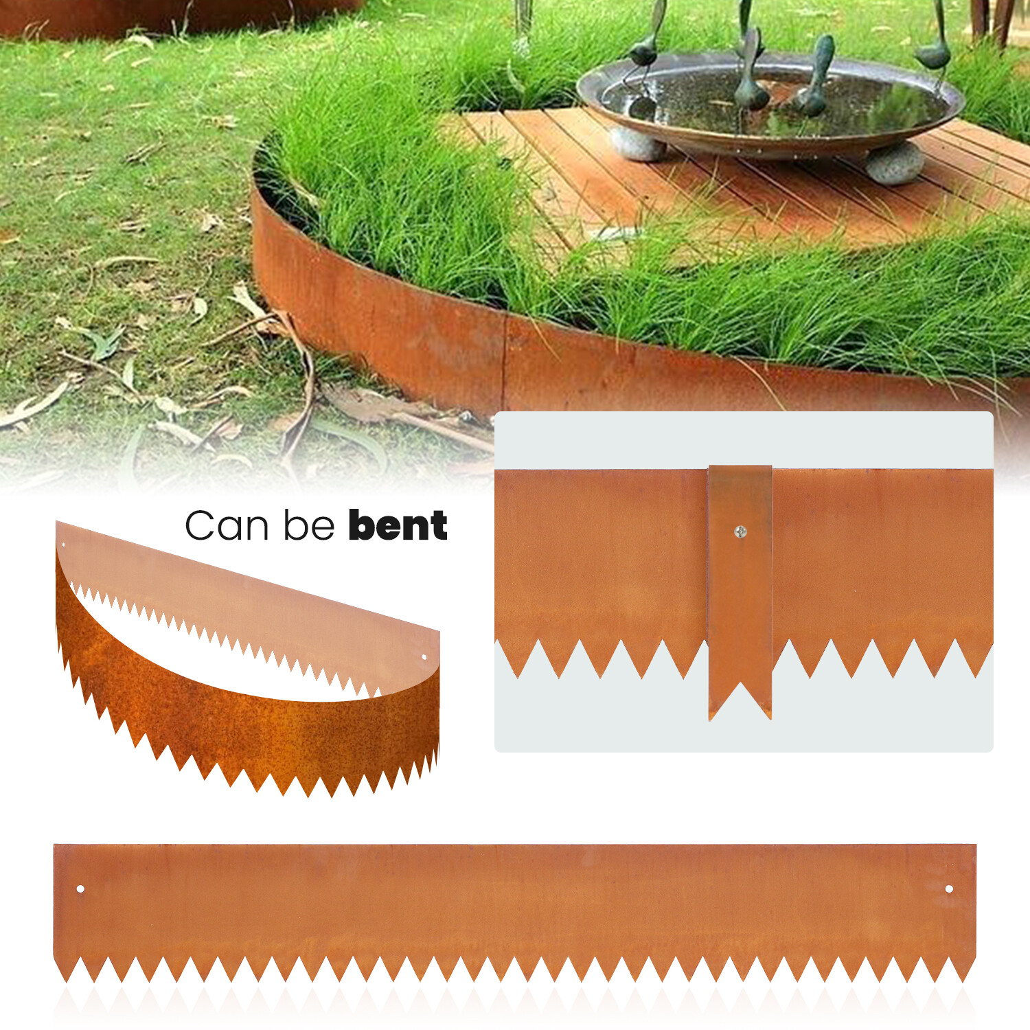 6"H x 40"L x 12 packs Corten Steel Landscape Edging Metal Garden Edging for Yard