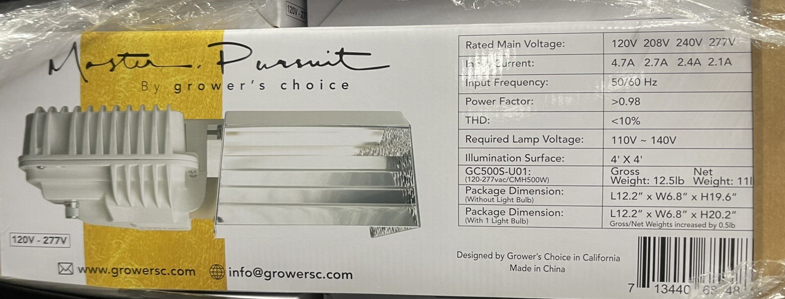 Grower's Choice Master Pursuit 500W CMH/CDM Grow Light System