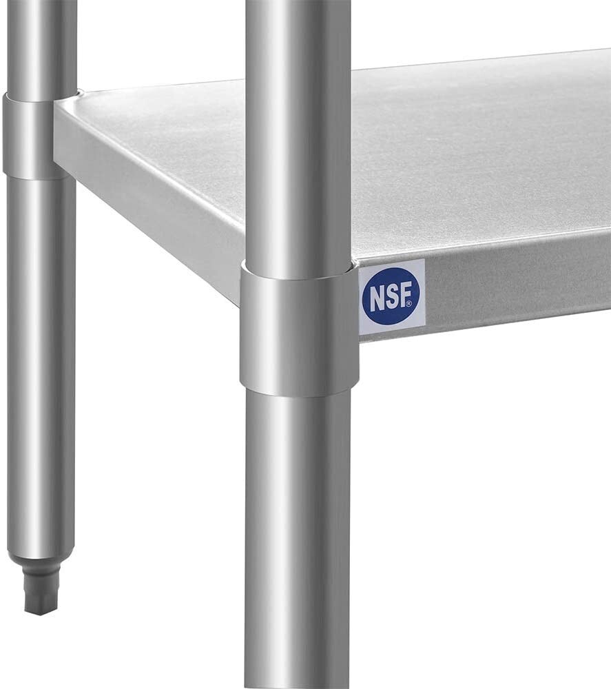 Mesa De Acero Inoxidable De 24x48 Pulgadas Con 2 Niveles Ajustables Nuevo 2022