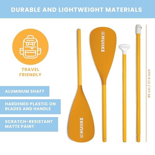 Paddle Board Paddle 2-in-1 Aluminum Sup Paddleboard Oar & Kayak Orange
