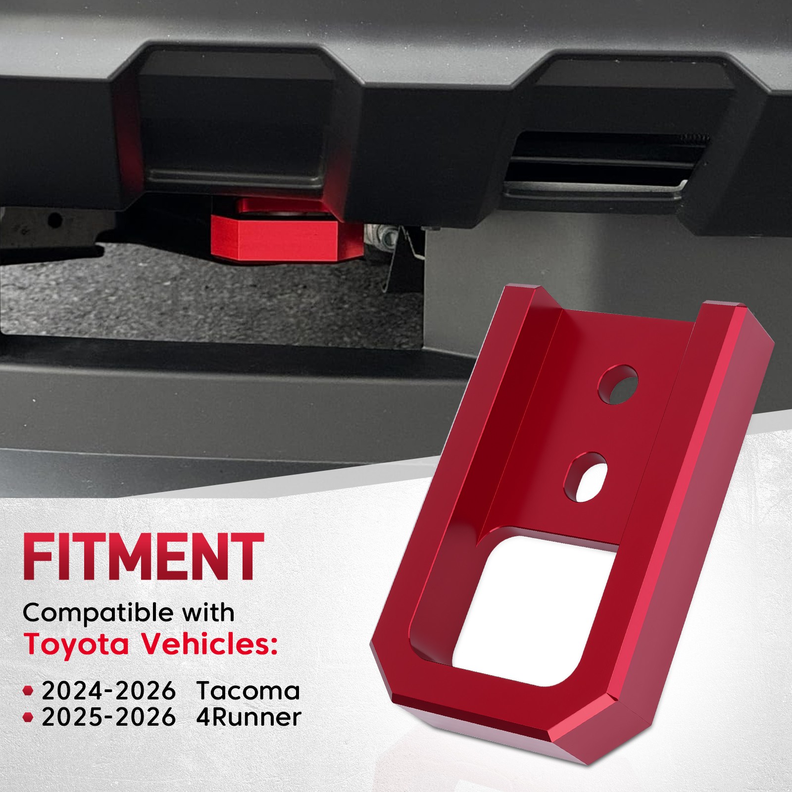 Front Tow Hooks for Toyota Tacoma 2024-2026 4Runner 2025-2026 Red Left and Right