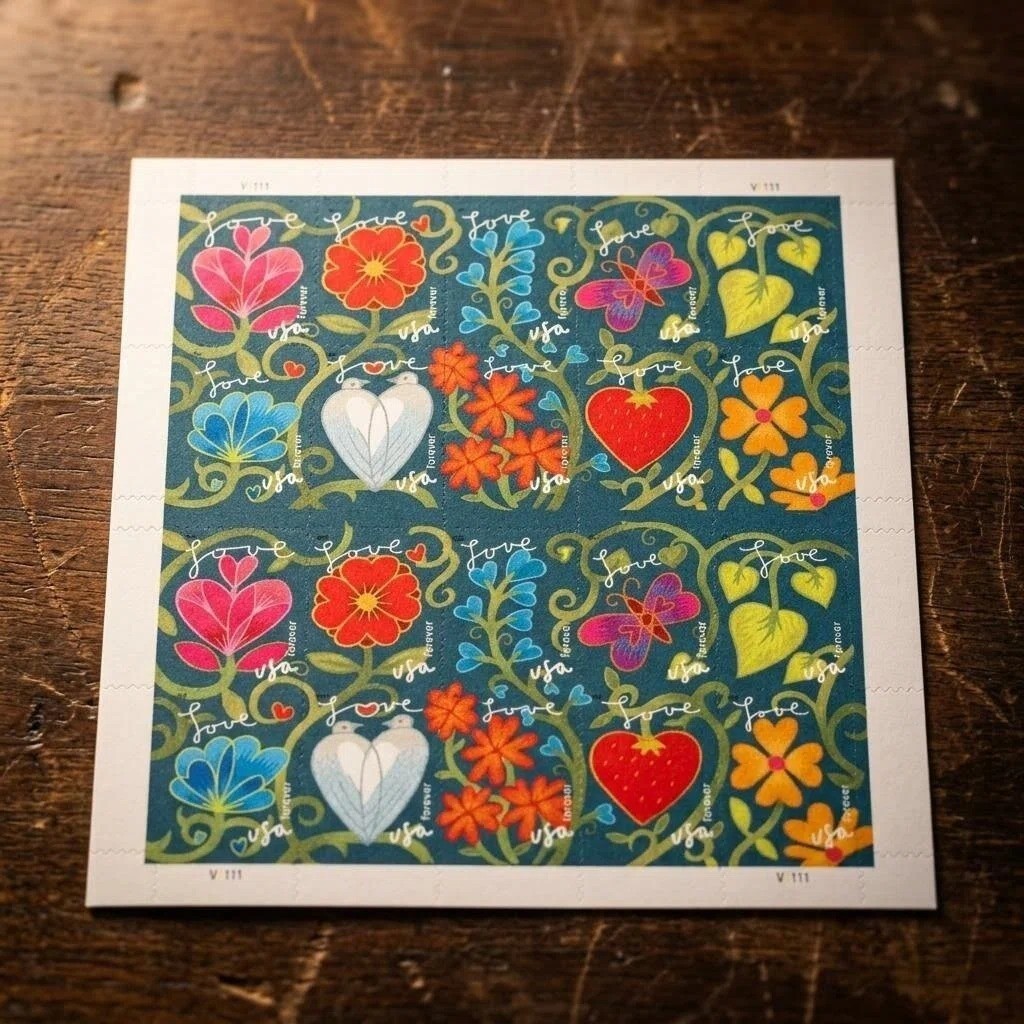 Garden of Love ~ Forever Stamps, 5 Sheets Of 20 (100 total) Mint Condition