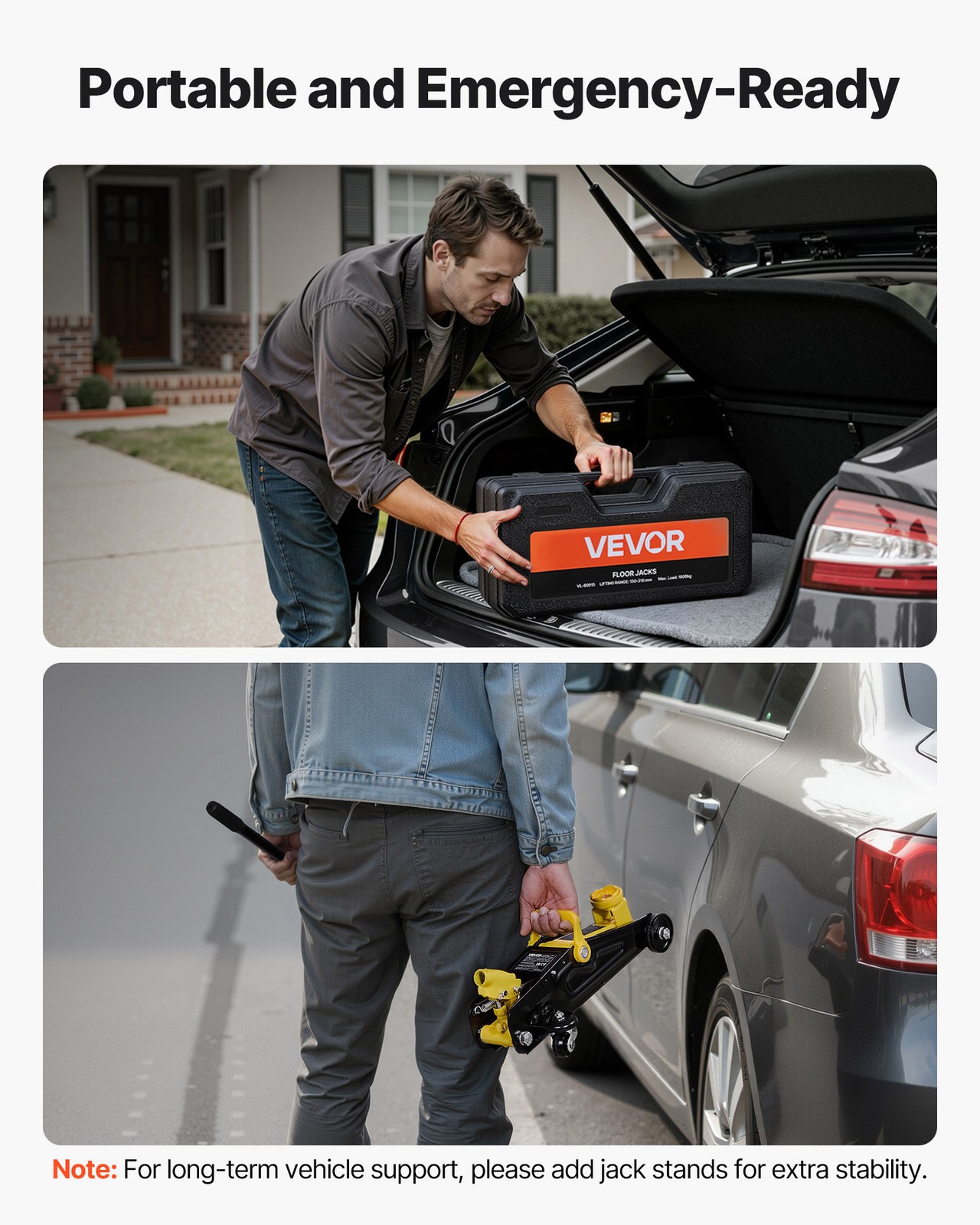 VEVOR Low Profile Floor Jack Steel Hydraulic Car Jack 1.5 Ton Single Piston Pump