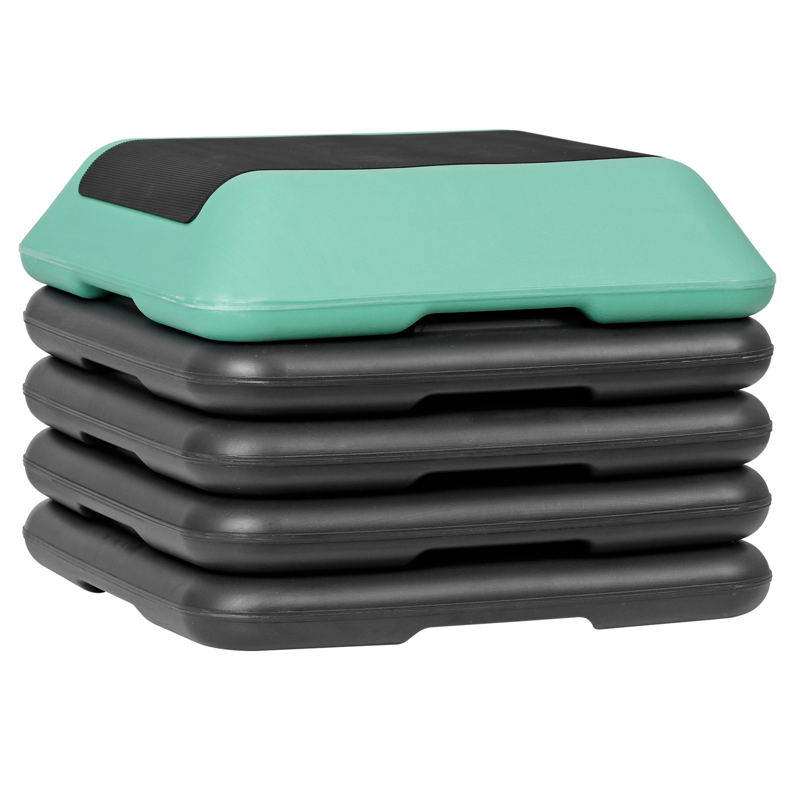 16"x16" Adjustable High Step Aerobic Platform with 4 Risers for Exercise Green