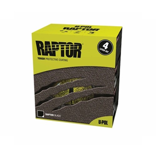 U-POL UP0820 Raptor Black Truck Bed Liner Kit, 4 liter, Coverage to 125 sq ft