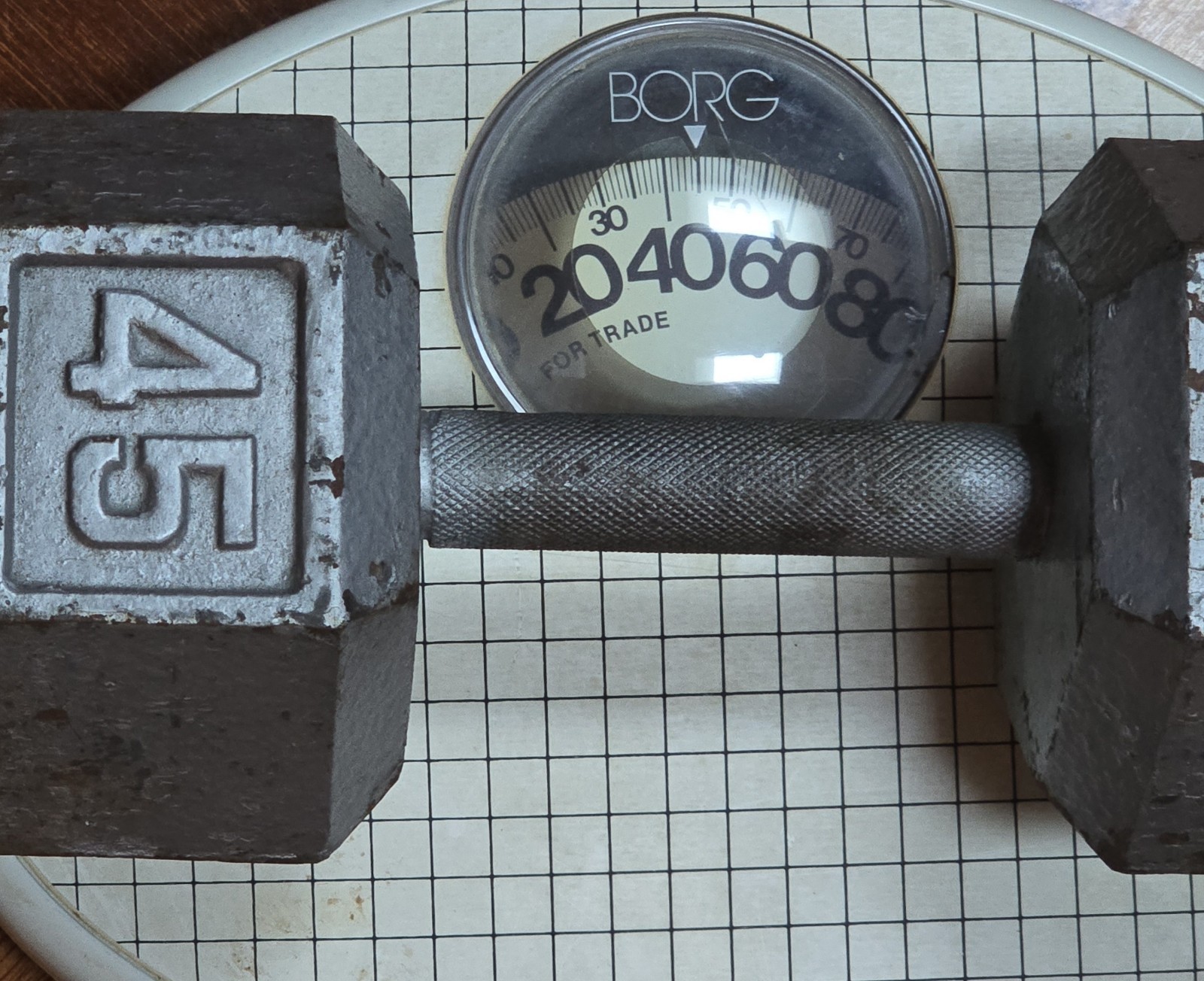 11" Tall Borg Small Feet Oval Bathroom Scale Bubble Viewer White Lines 280lbs