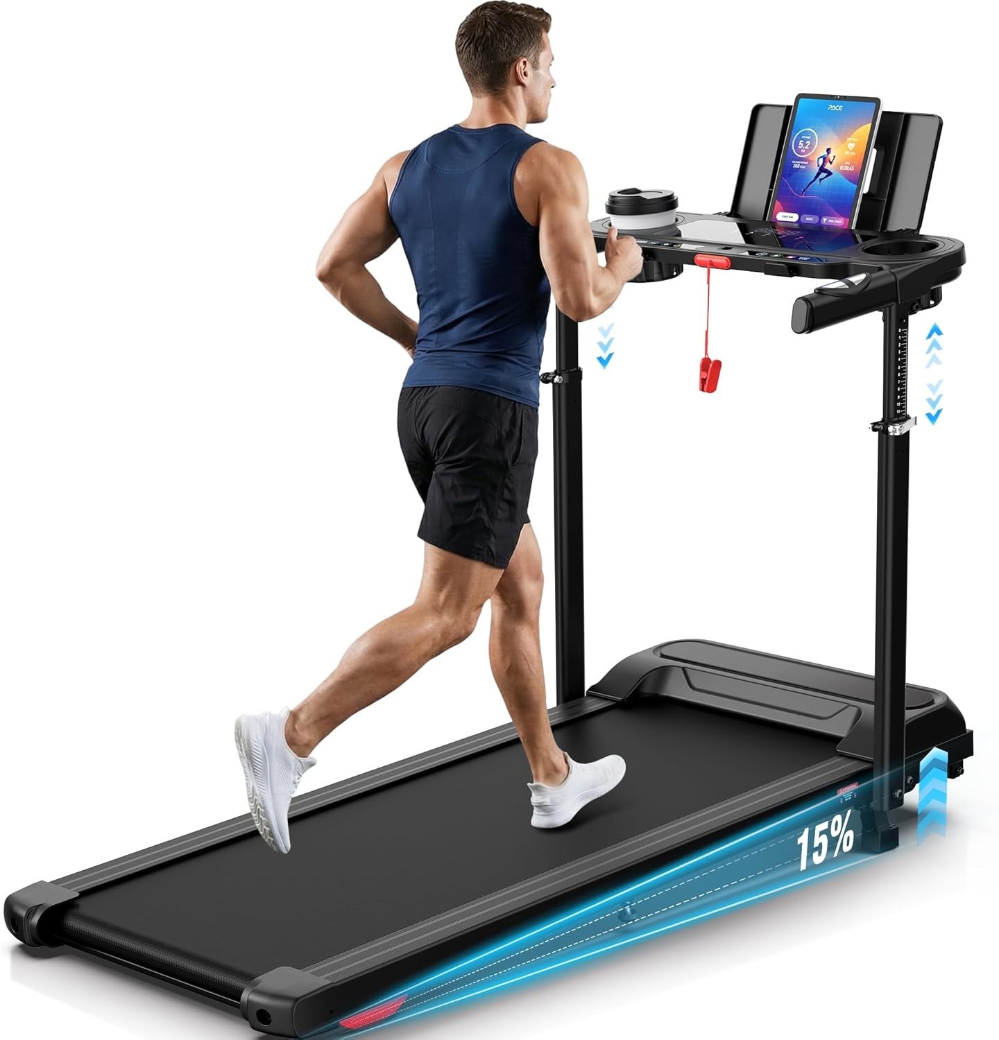 3.5HP Powerful Treadmill w/15% Incline Foading Treadmills for Home&Gym Fitness📳