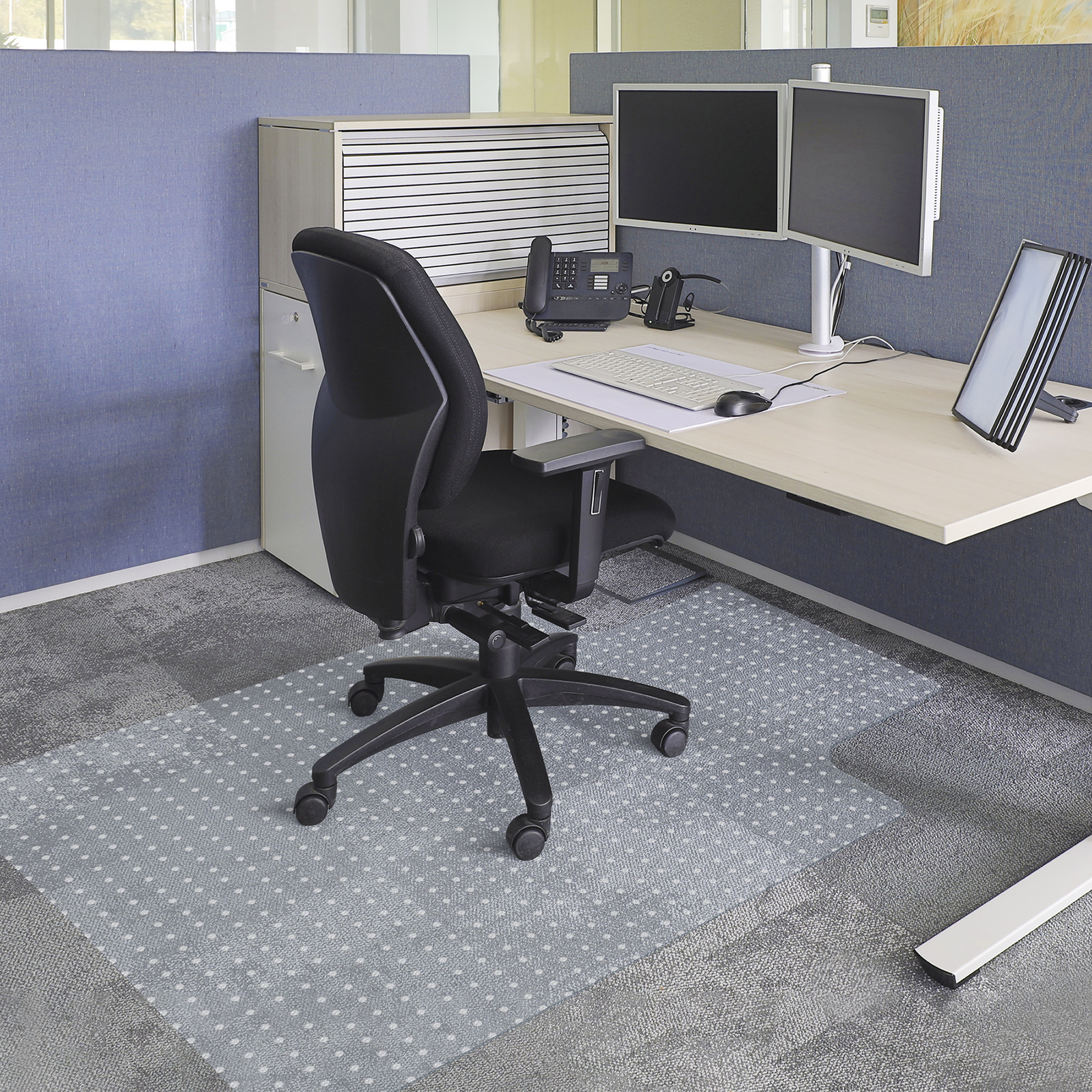 1/2/4/6PCS Office Chair Mat Anti-Slip for Hard/Carpet Floor 36 x 48"/46 x 60"