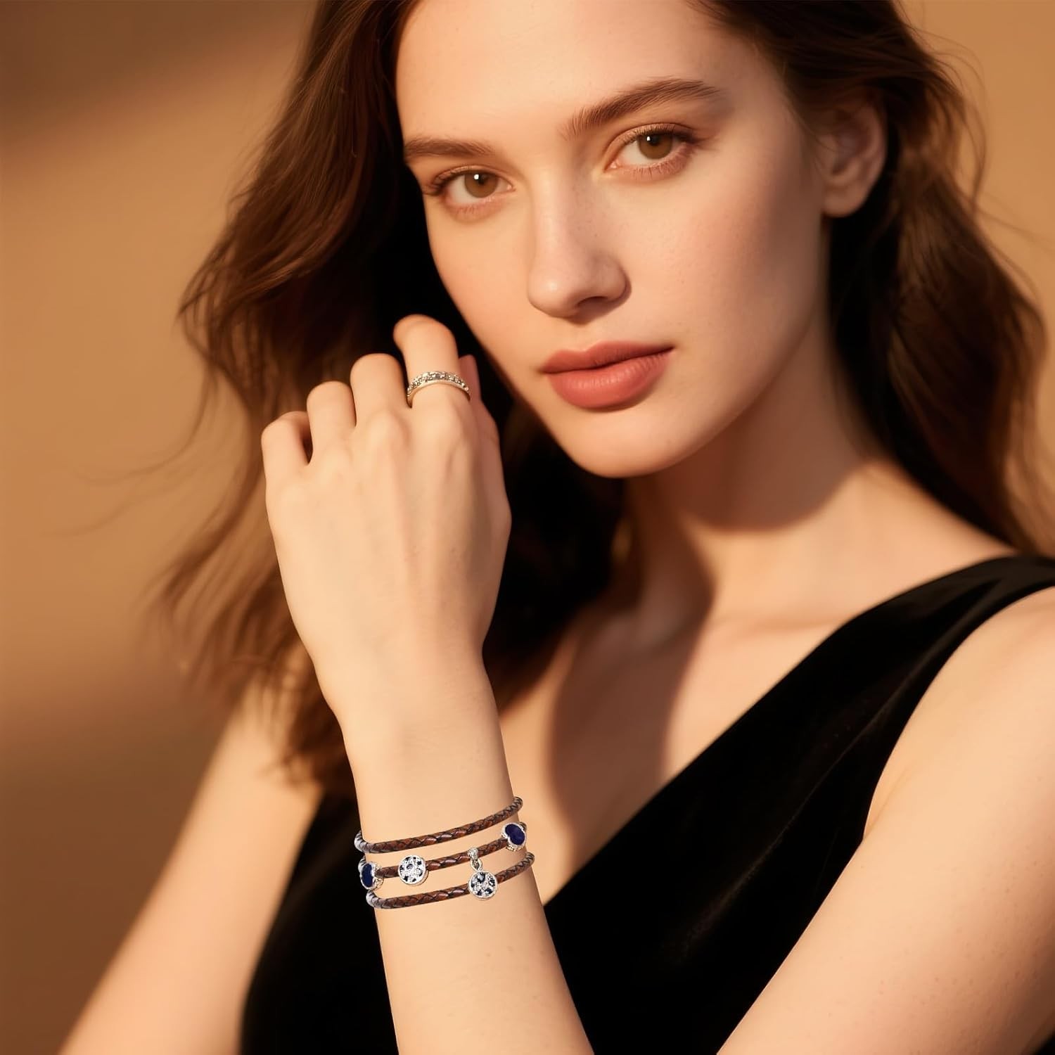 Lystaii Genuine Leather Cord 4mm Round Braided Bolo Leather Cord Strip Braiding