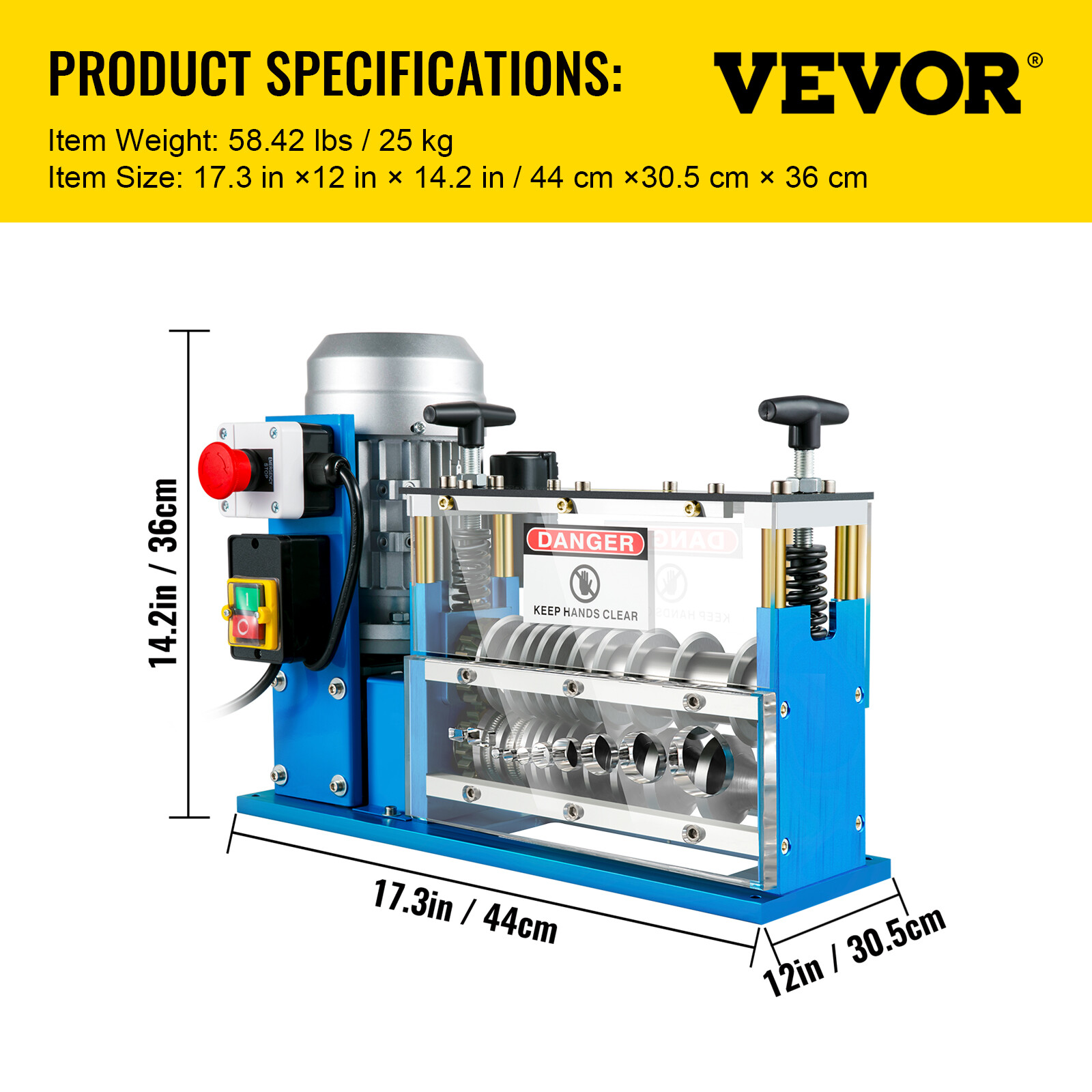 VEVOR 0.06-1.49inch Electric Wire Stripping Machine Power Wire Stripping Machine