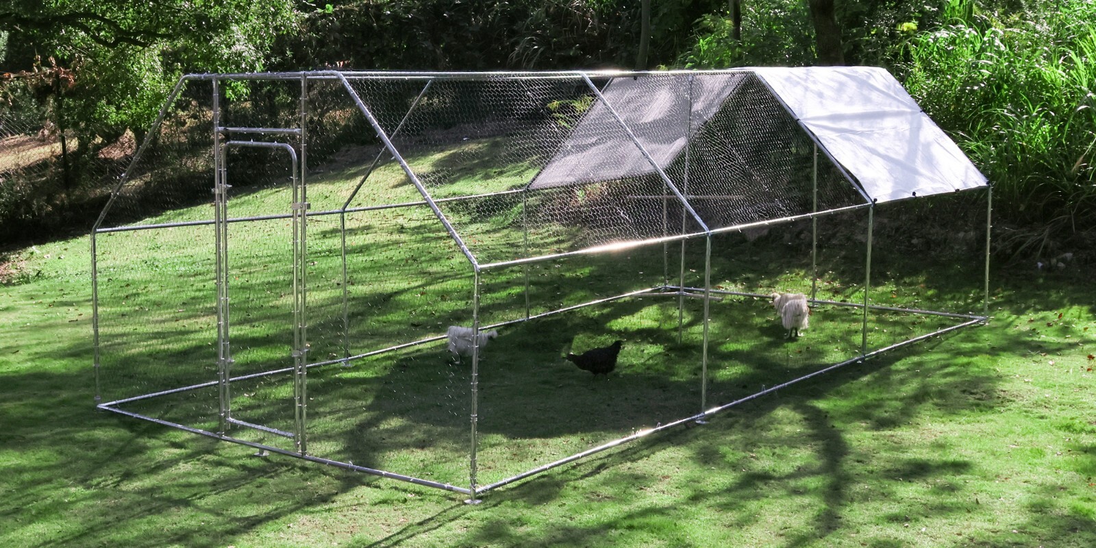 Walnest 20ft x 10ft x 6.5ft Large Metal Walk-in Chicken Coop Run Cage Hen House