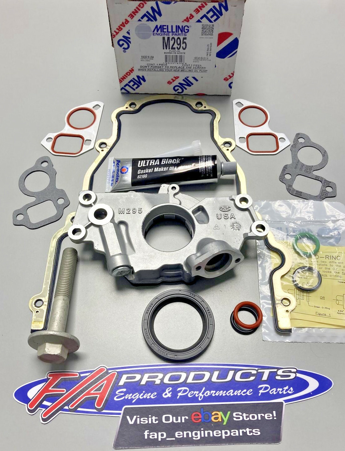 GM LS 4.8L 5.3L 6.0L V8 Melling M295 Oil Pump Change Kit Gaskets Balancer Bolt