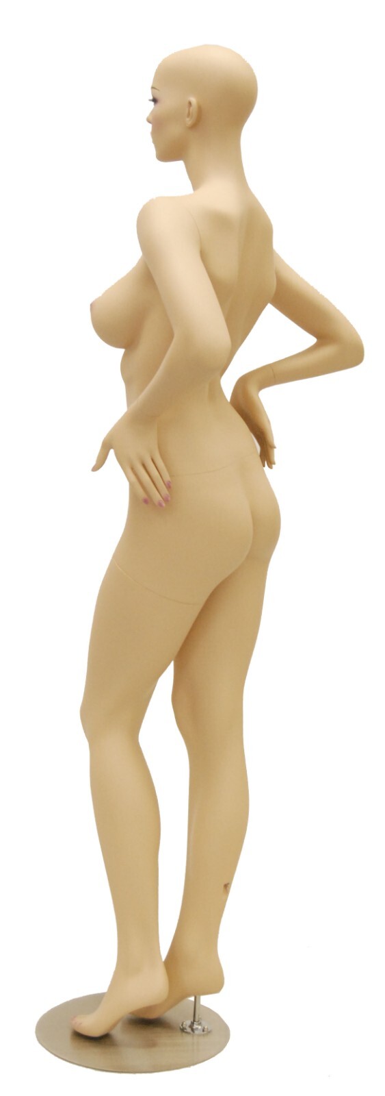 Adult Female Realistic Fleshtone Fiberglass Fashion Mannequin with Base and Wig