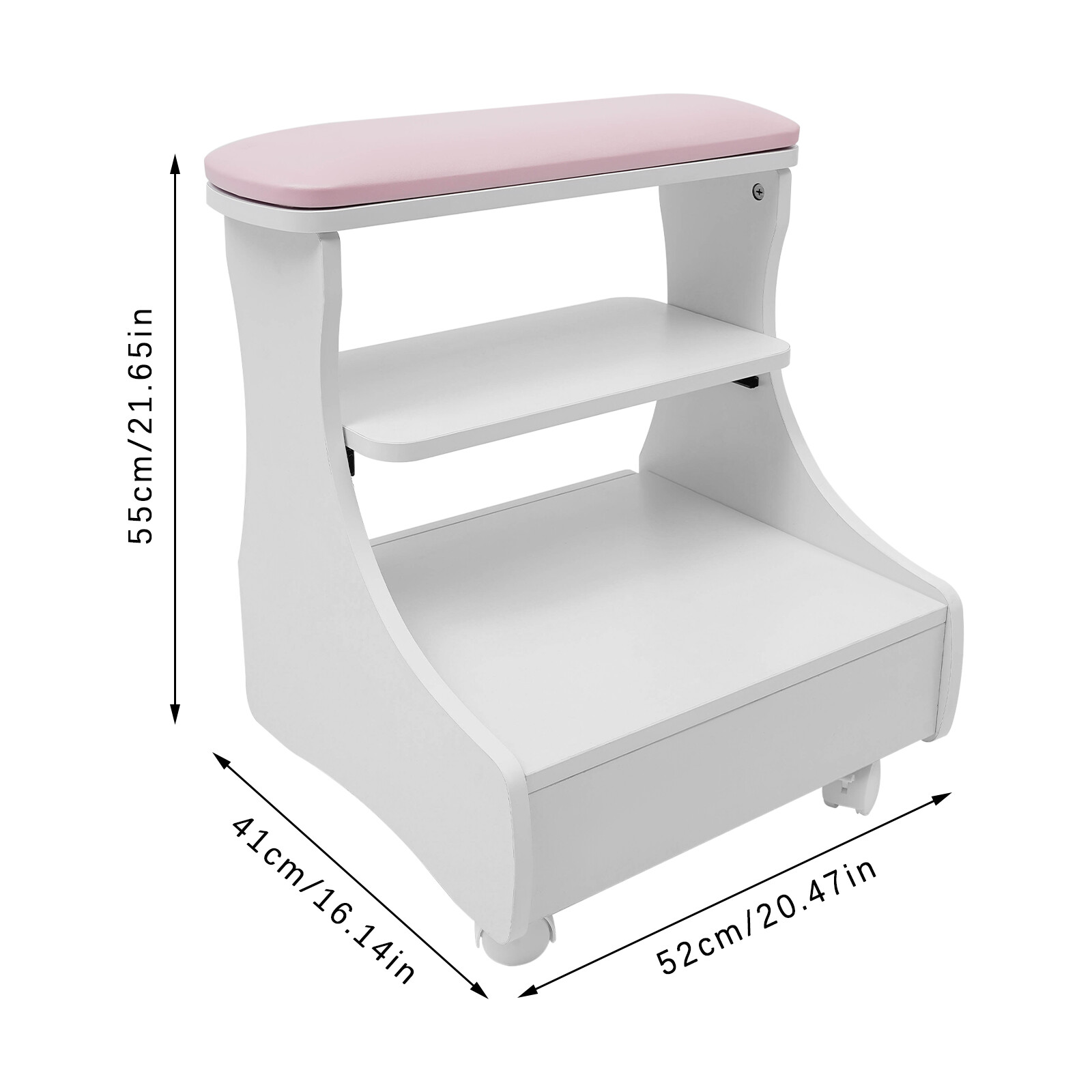 Footbath Stool W/ Wheels Foot Rest Pedicure Manicure Funiture Foot Salon Trolley