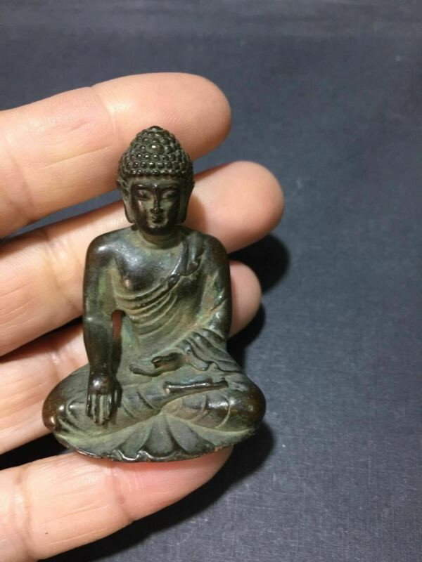 Old Tibetan Buddhism bronze Medicine Buddha Sakyamuni Shakyamuni Buddha statue