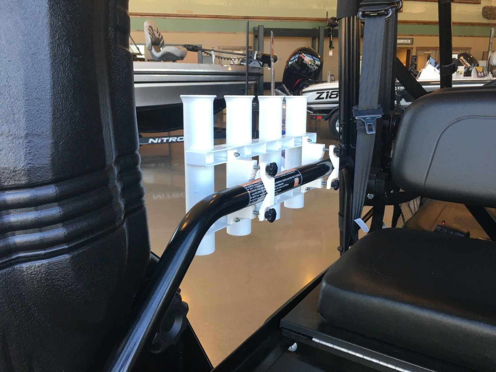 Fishing Rod Holder CLAMP2 Pontoon SeaDoo Switch ATV UTV Golf Cart Brush Rail