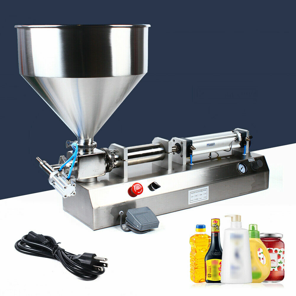 Pneumatic Filler Liquid Paste Filling Machine 50-500ml Cream Cosmetic 40L Hopper