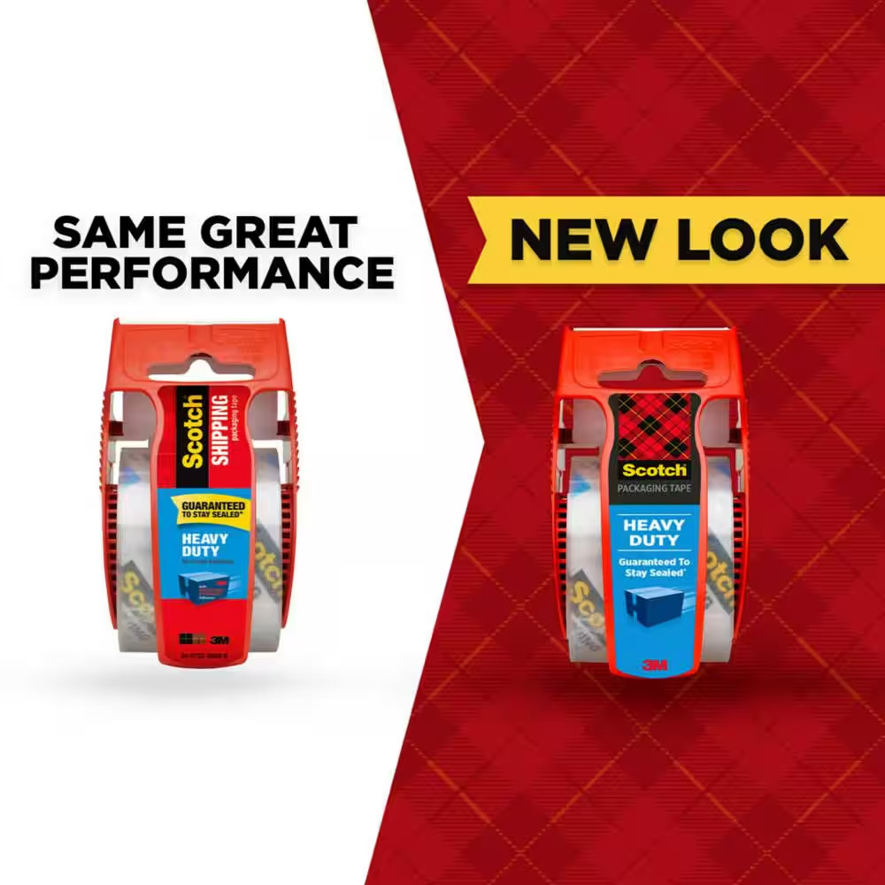 NEW Heavy Duty Shipping Packaging Tape 1.88 in x 22.2 yds with Dispenser Clear