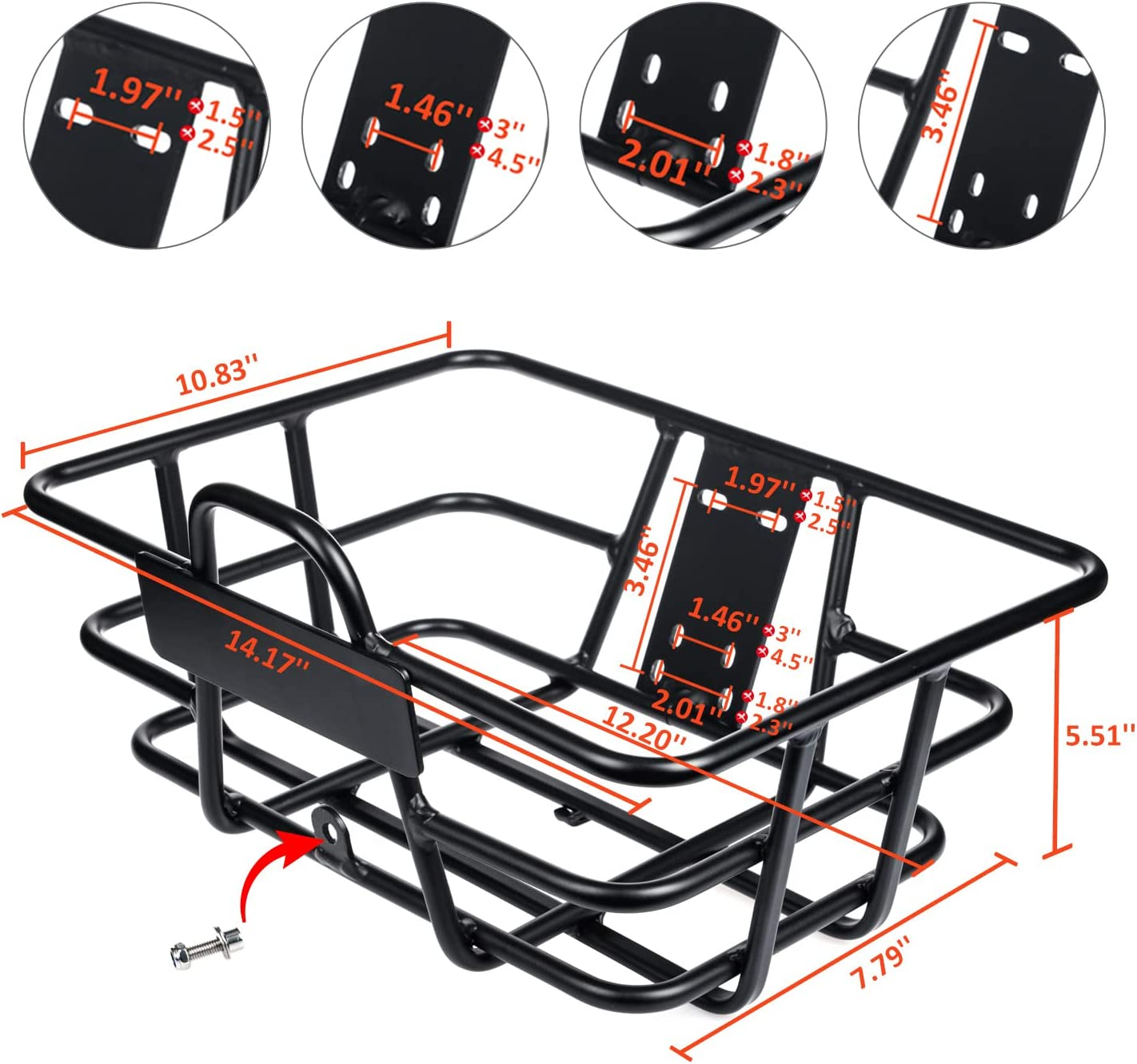 Electric Bike Metal Front Basket Small for Motan M-330/M-81/M-430/M-550