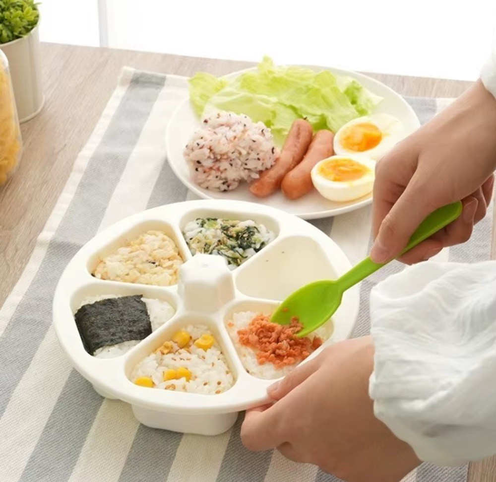 6-in-1 Onigiri Mold–Multifunctional Triangle Sushi Rice Ball Maker & Storage Set