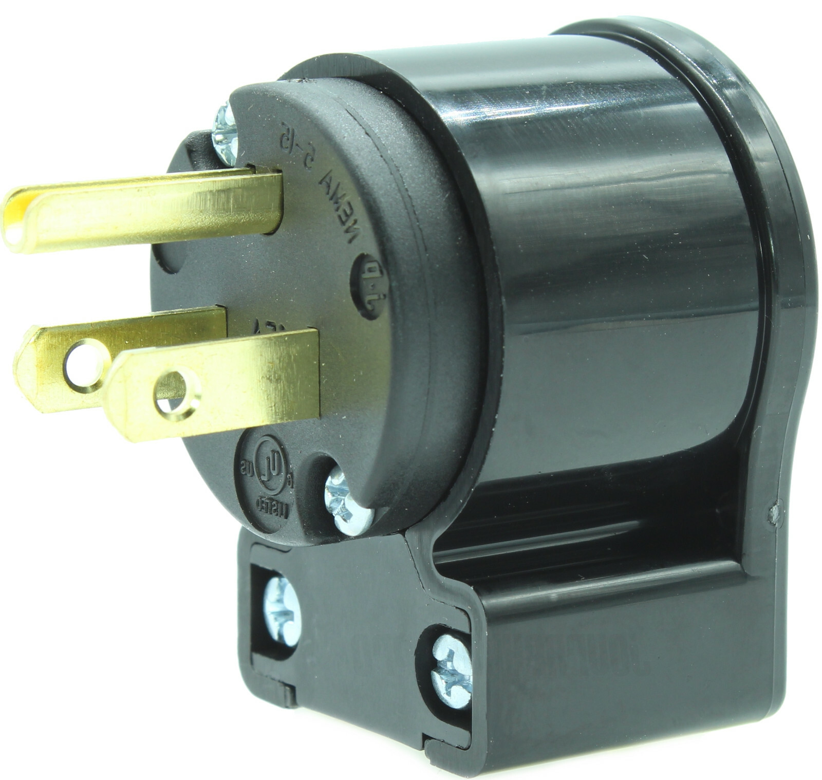 Male 90 Right Angled Extension Cord Replacement Ends 15A 110V Power Plug Repair