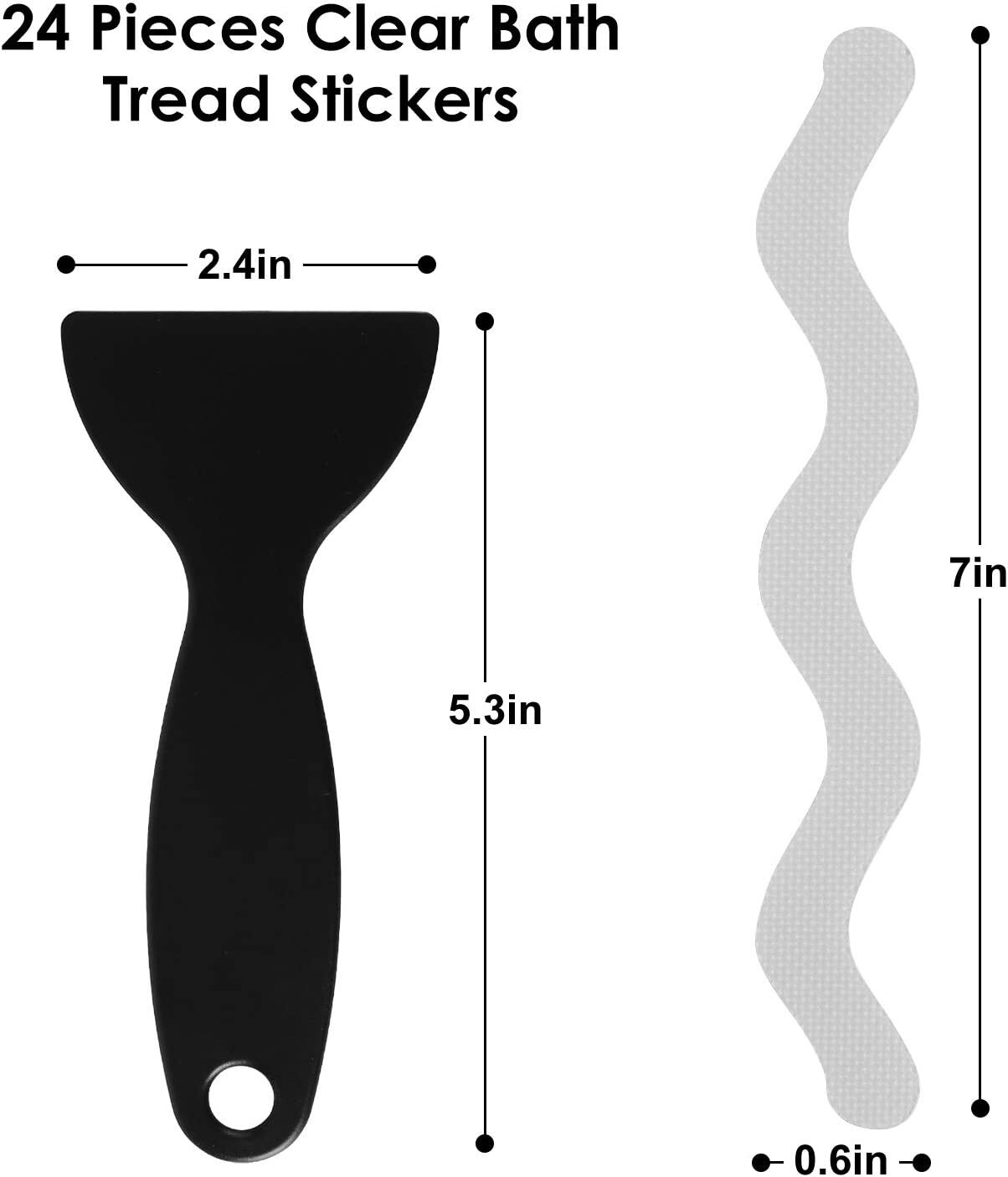 24PCs Bath Tub Shower Stickers Anti Slip Grip Strips Non-Slip Stickers