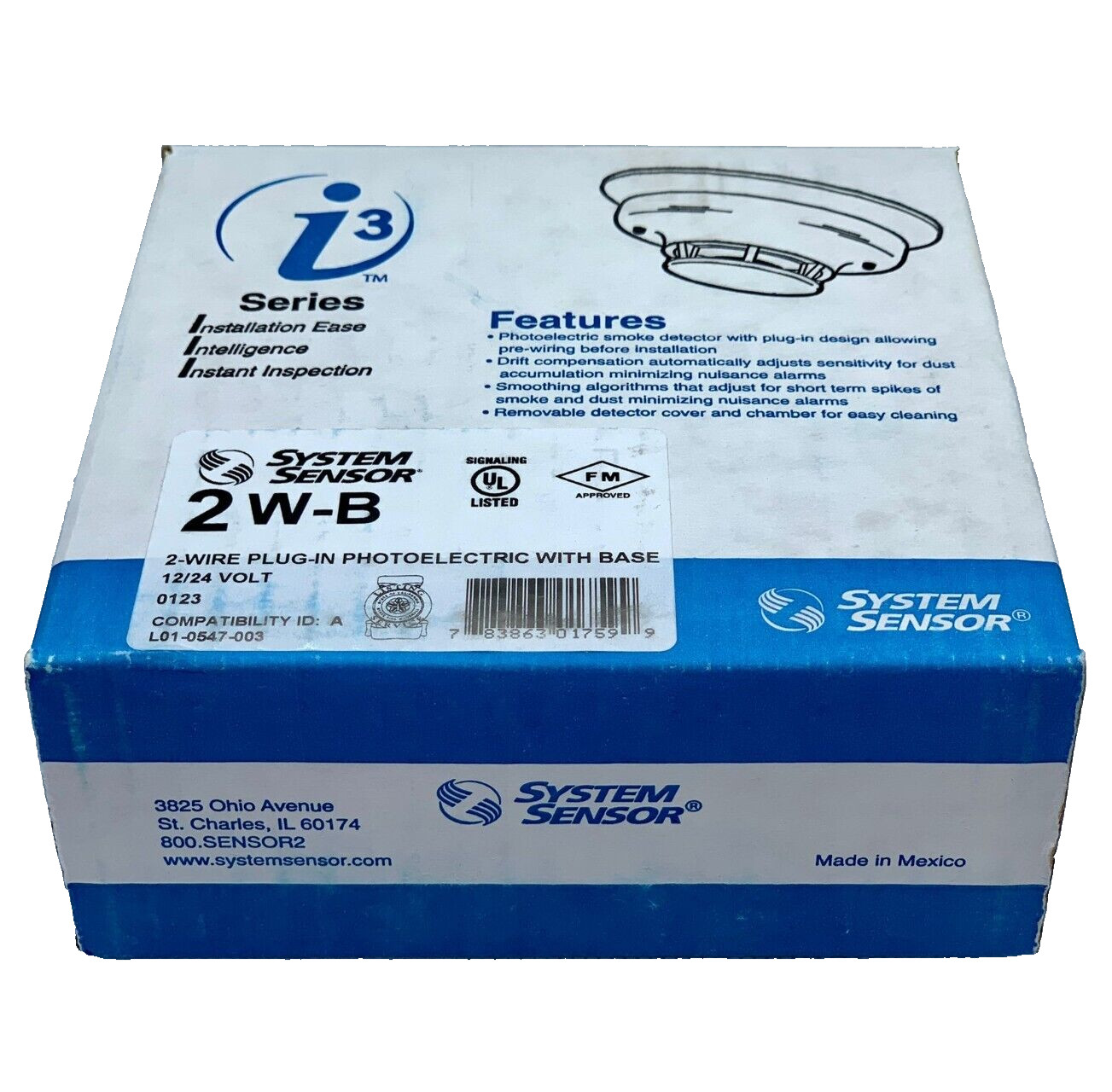 System Sensor 2W-B Smoke Detector 2-Wire White - Same Day Shipping (SEALED)