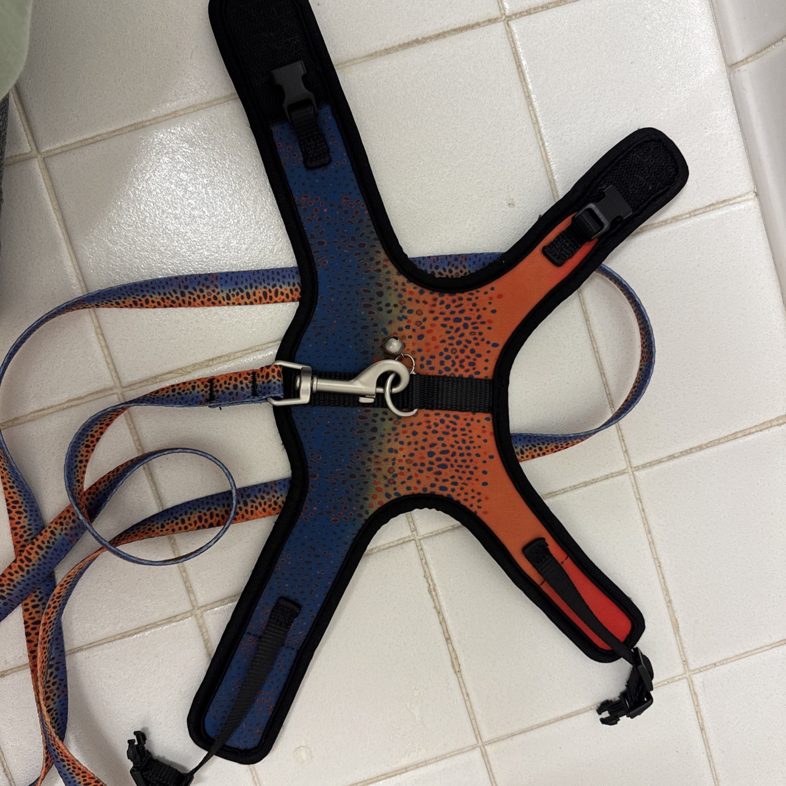 Small Dog Or Cat Leash And Harness Speckled Trout Design
