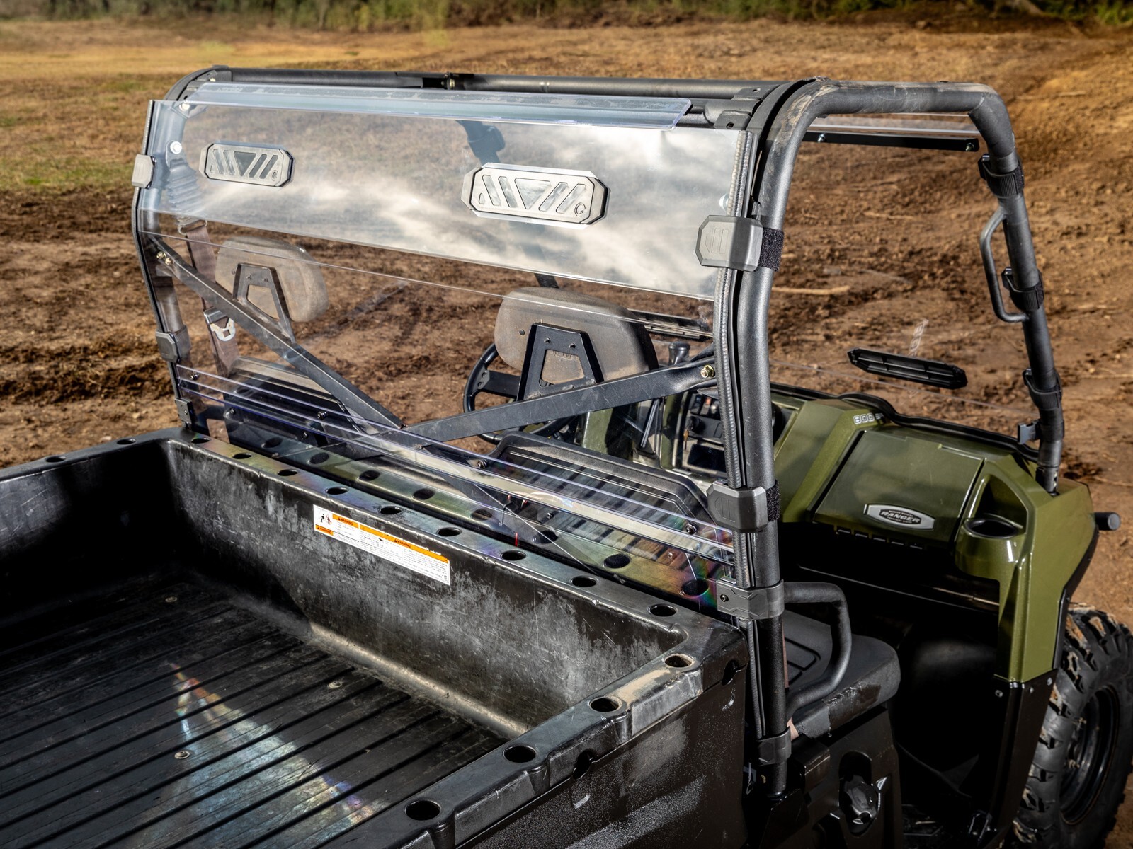 SuperATV Vented Full Rear Windshield for Polaris Ranger Full Size 570