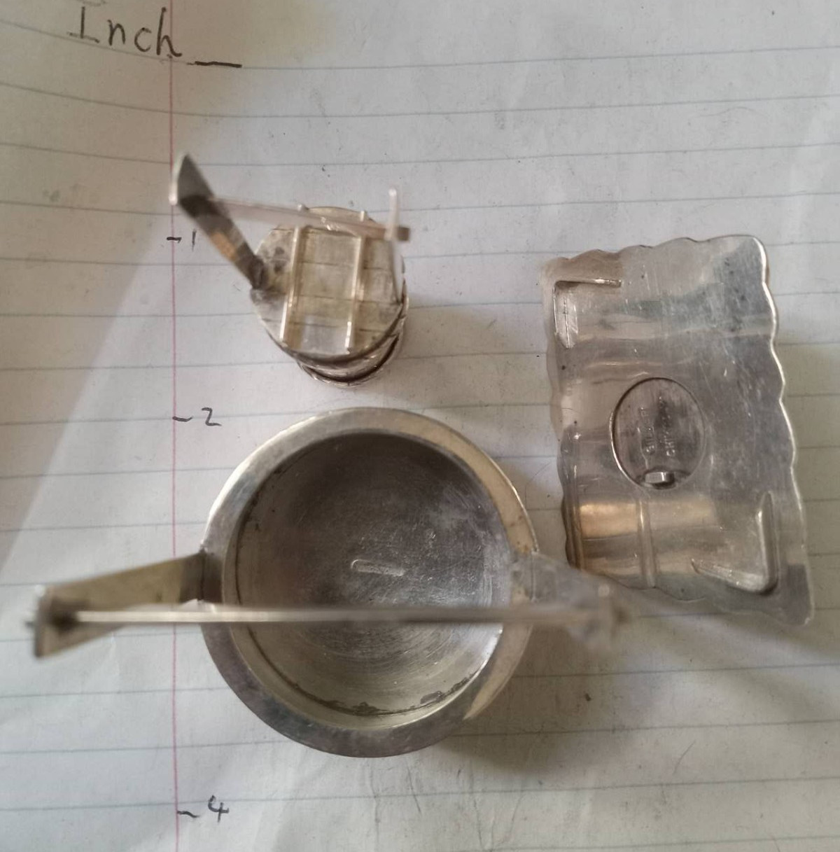 Lot 3 Sterling Silver Japanese Asian Salt Cellar Chiyodaya 千代田 Bucket Hut Pepper