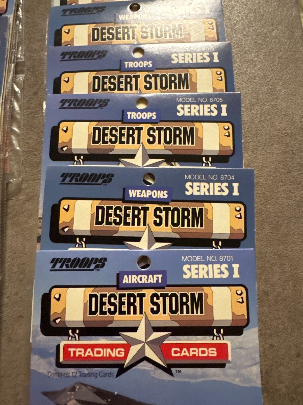 troops Desert Storm Trading Cards 37 sealed packs. w/box