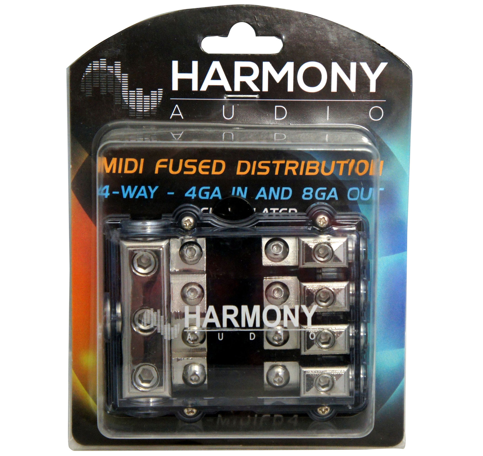Harmony Audio HA-MIDIFD4 Car 4-Way Mini ANL MIDI Fused Distribution Block - New