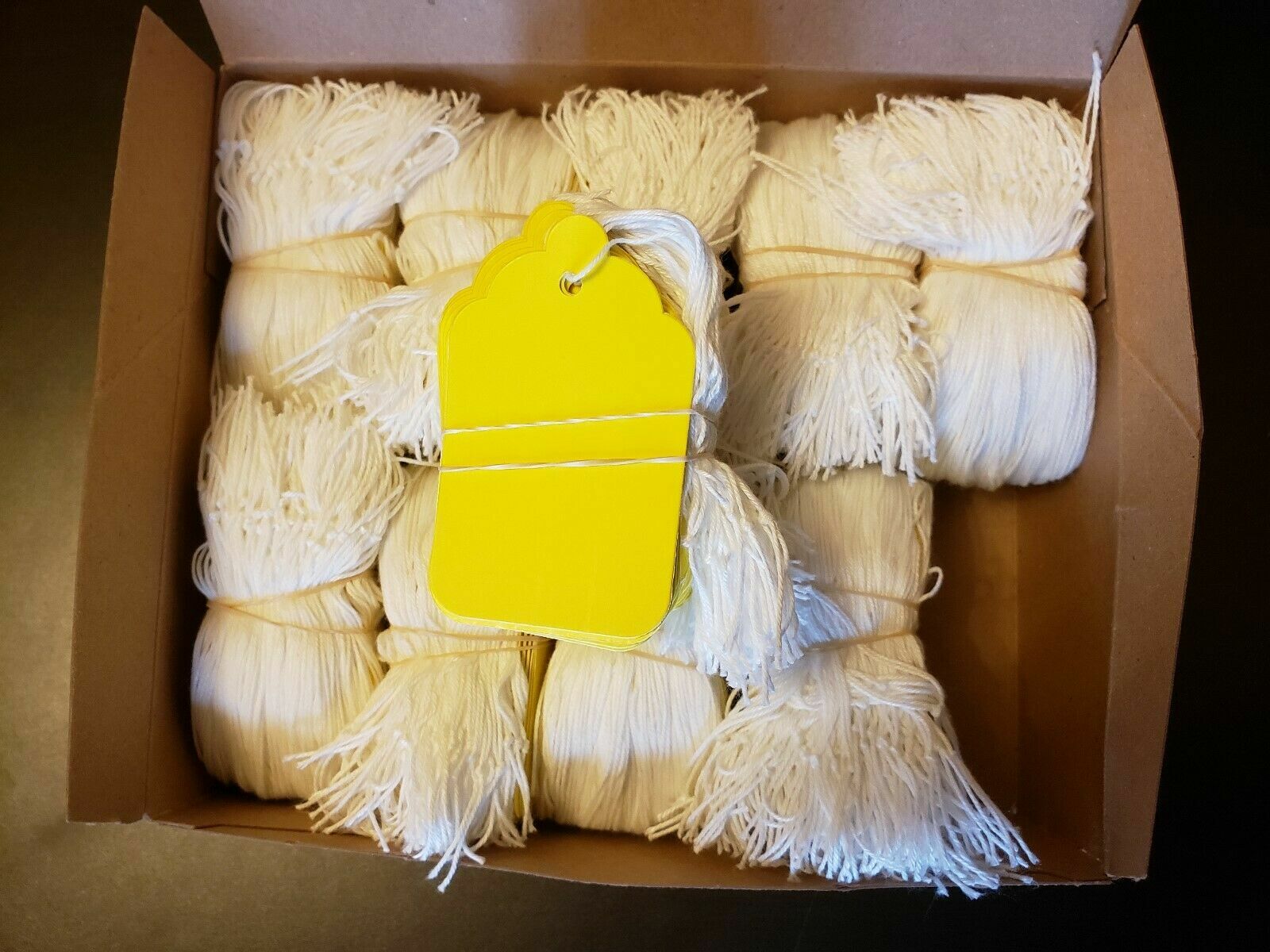 Yellow Merchandise Price Tags Retail String Strung Coupon Hang Label Blank #5 #8