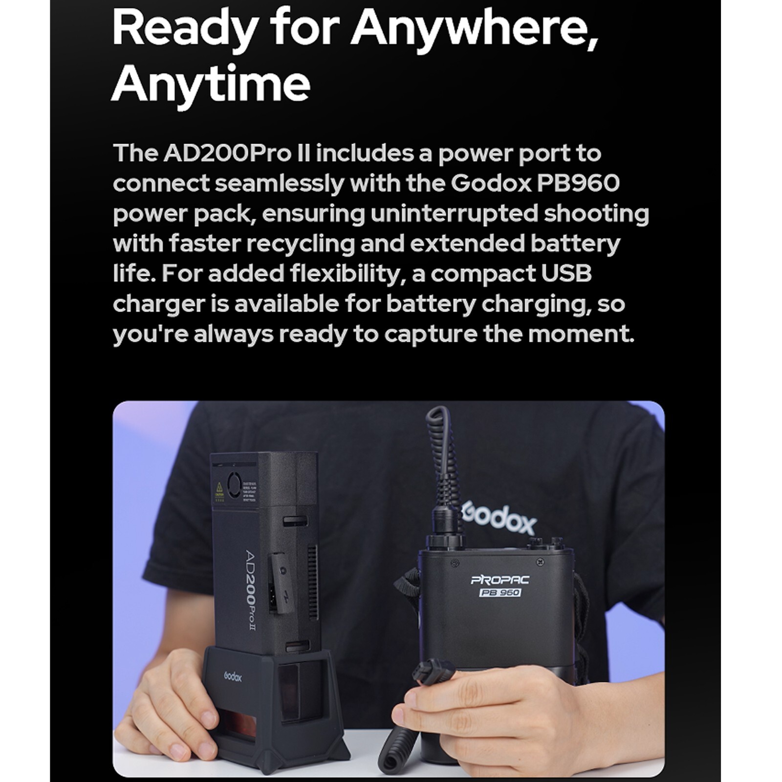 US Godox AD200ProII 2.4G TTL HSS Outdoor Flash Light Speedlite VS AD200Pro AD200