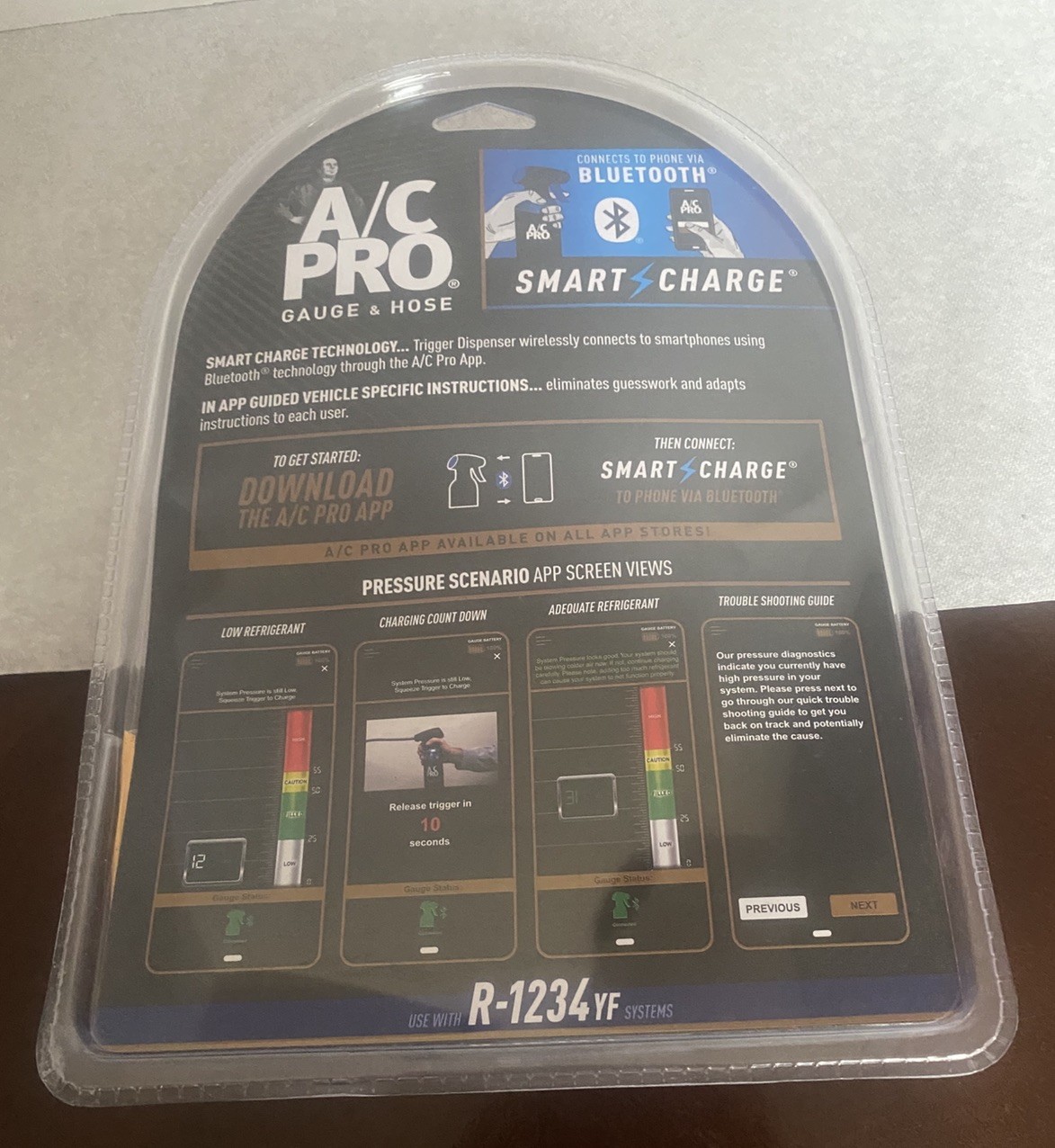 A/C AC Pro R-1234YF R1234YF Professional Gauge & Hose BT AC120AY01D-1US 164075