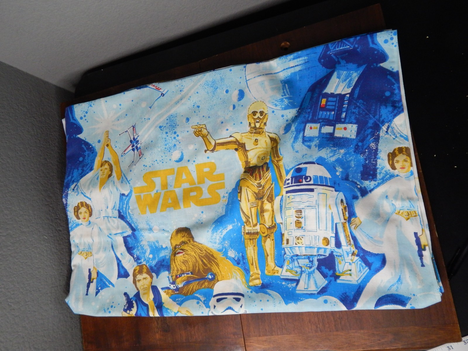Vintage 1977 Star Wars A New Hope Fitted Twin Bed Sheet JC Penney Bibb