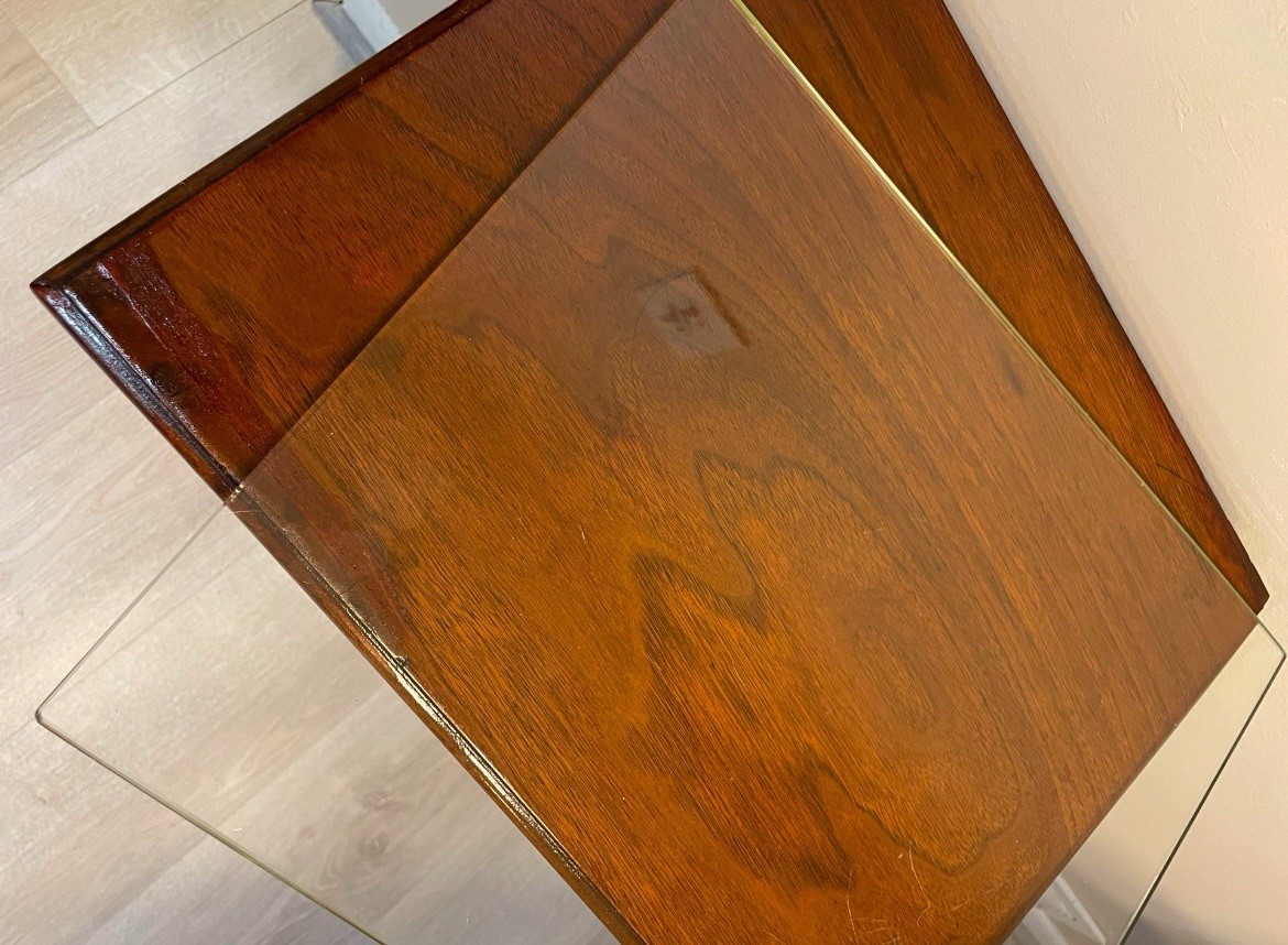 Antique VTG Limbert Art Furniture Nightstand Table with Drawer Glass On Top Rare