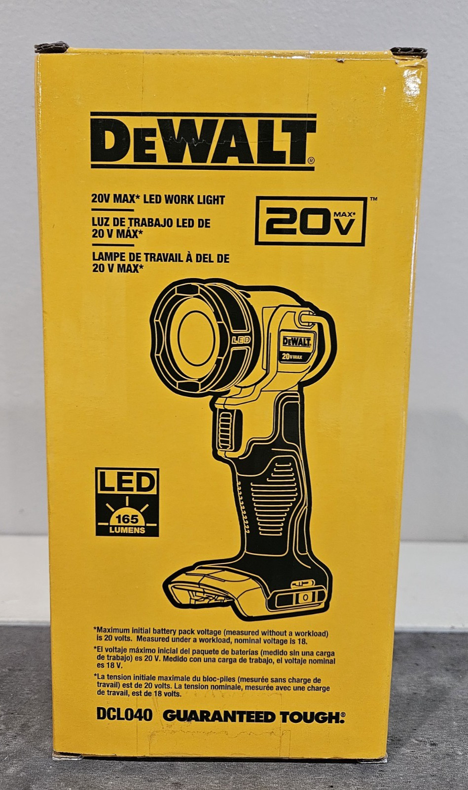 NIB DeWALT 20-Volt Max Lithium-Ion LED Pivoting Work Light Flashlight DCL040