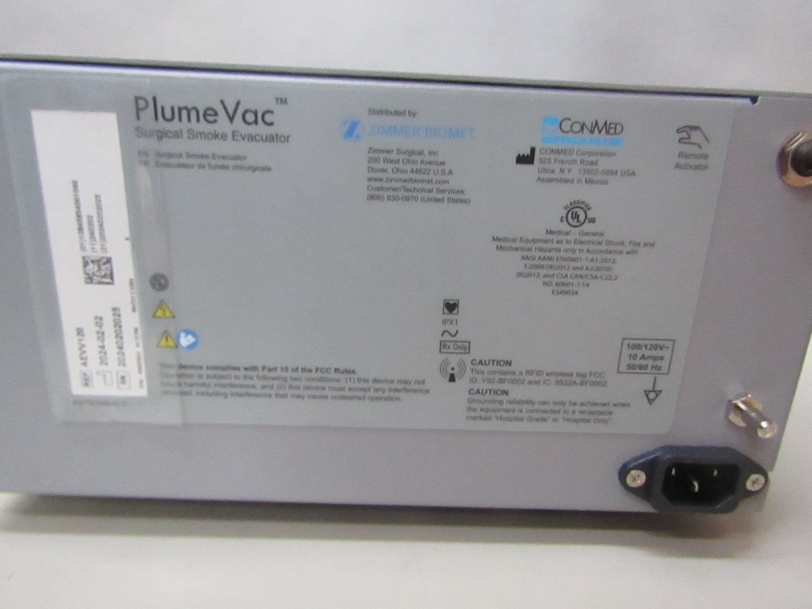 Zimmer Plume Vac Buffalo Filter Smoke Evacuator w/ New filter