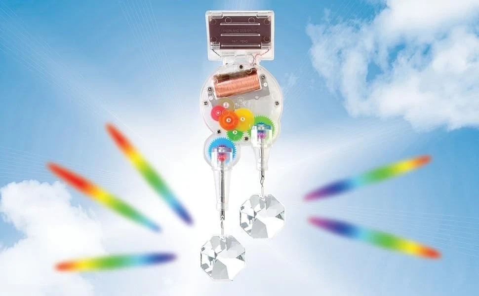 New - Kikkerland - Solar Powered RainbowMaker - Double Crystals & FREE SHIPPING