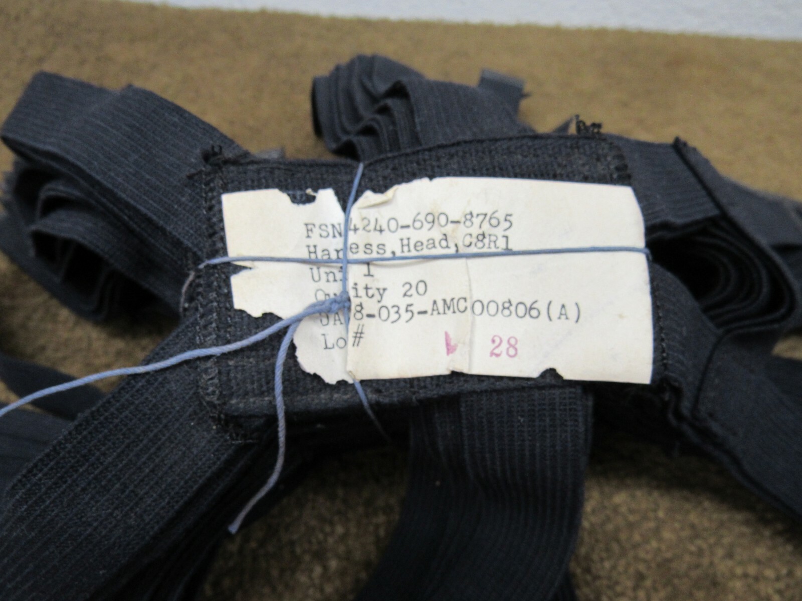 US M17 Gas Mask Head Harness Strap C8R1 New Old Stock Vietnam Era M17A1 M17A2