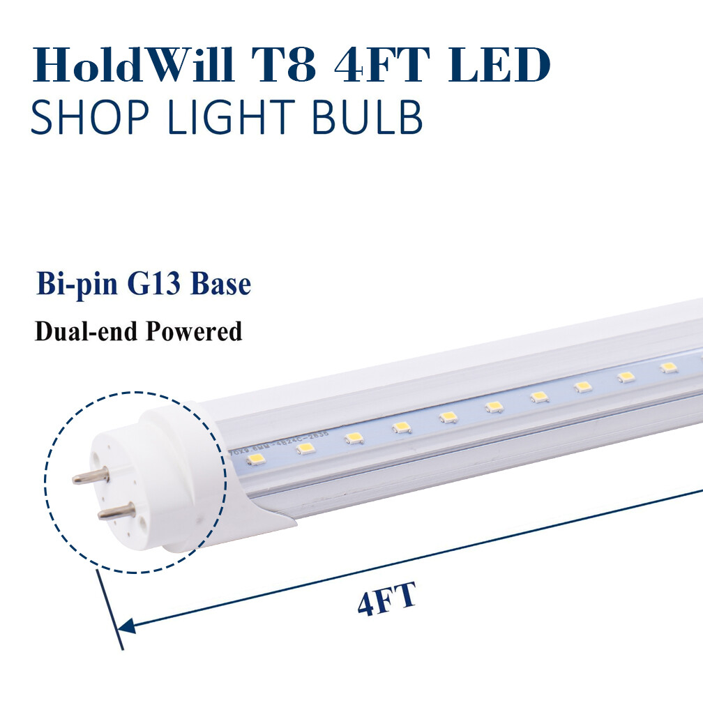 LED Tube G13 4FT 4 Foot T8 Tube Light Bulbs 24W 6000K Clear or Milky Lens