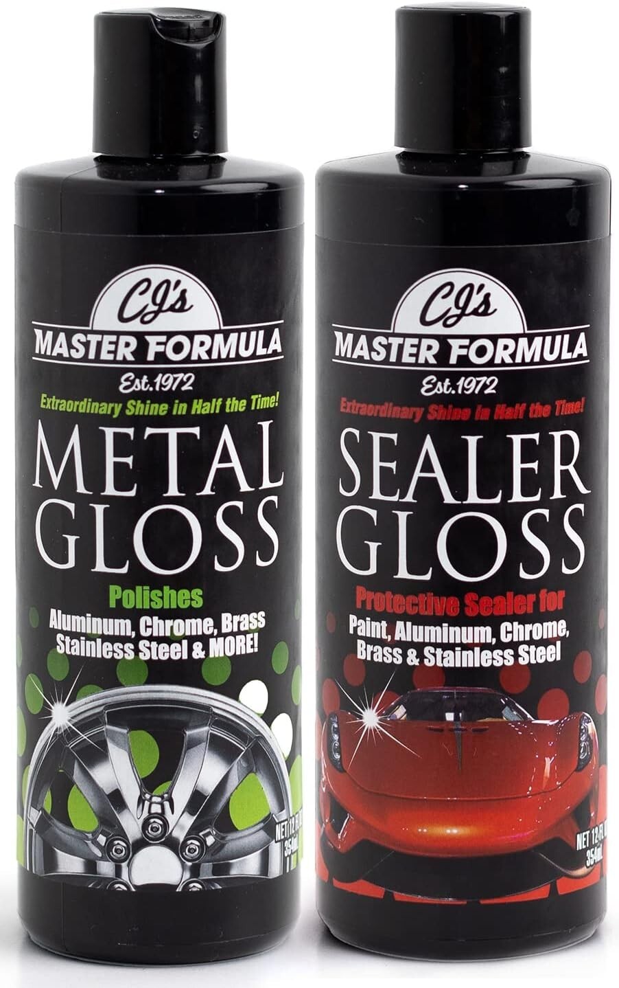 CJs Master Formula Metal Gloss + Sealer Gloss Auto Chrome Metal Aluminum Polish